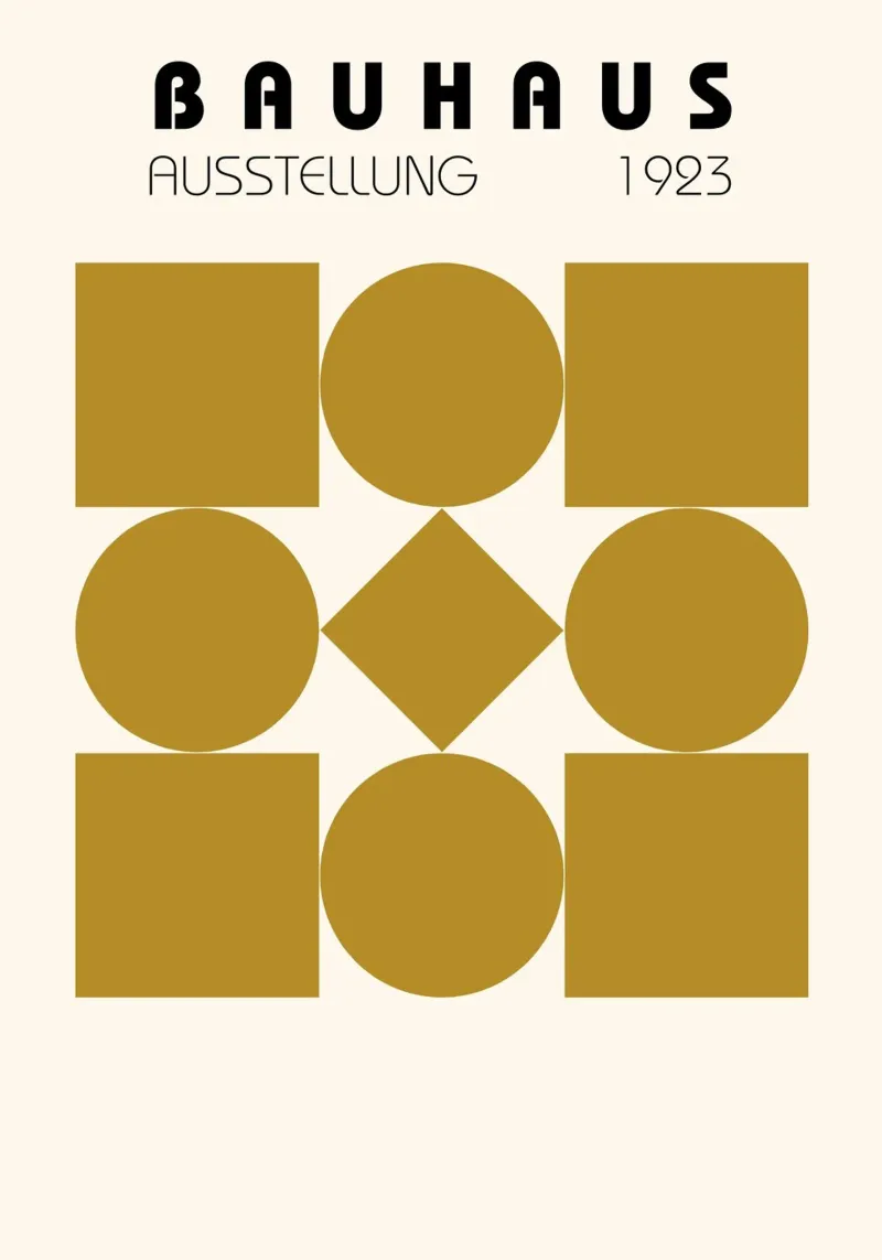 Bauhaus 1923 Forme geometriche Senape Stampa espositiva pannello forex da NorwesClub