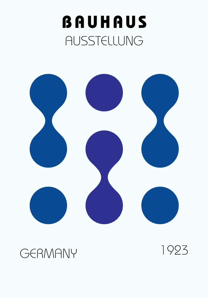 Bauhaus Germania 1923 - Forme astratte moderniste blu pannello forex da NorwesClub