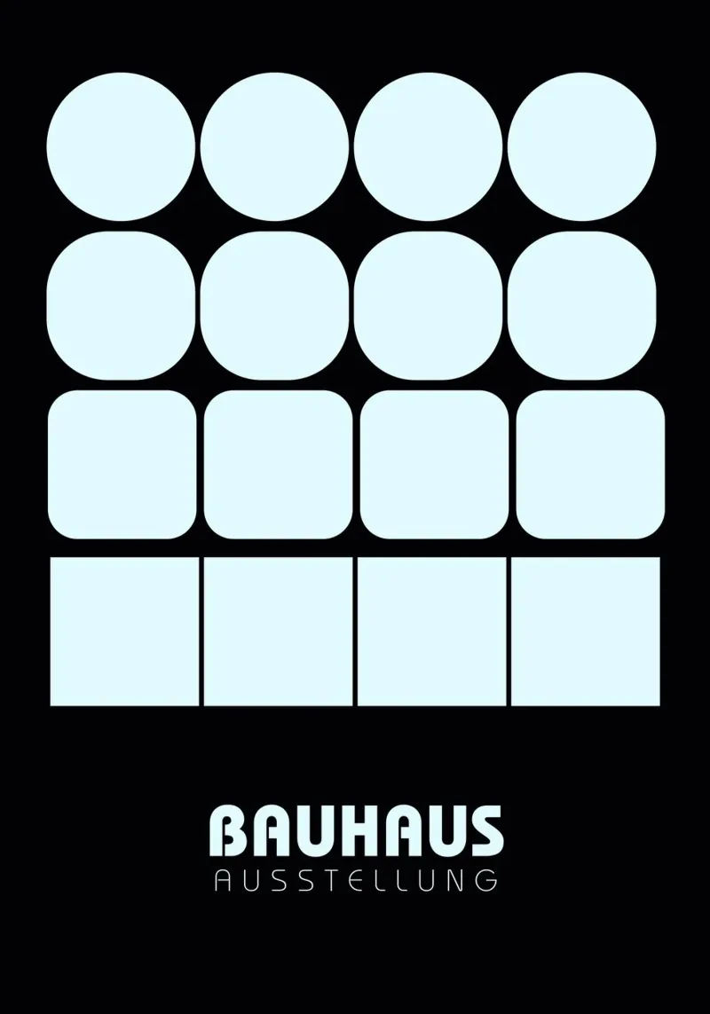 Poster della mostra Bauhaus Forme Geometriche | Cerchio Quadrato pellicola backlit da NorwesClub