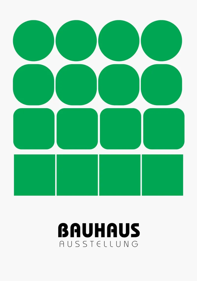Bauhaus-Ausstellung Green Shapes Poster | Circle to Square Poster von NorwesClub