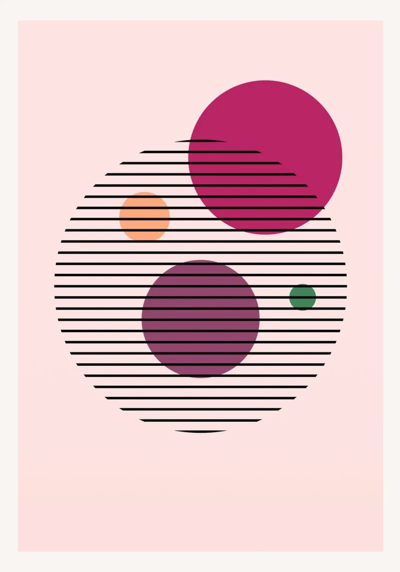 Bauhaus Ulm Moderno de mediados de siglo Círculos Cartel Arte hahnemühle de NorwesClub