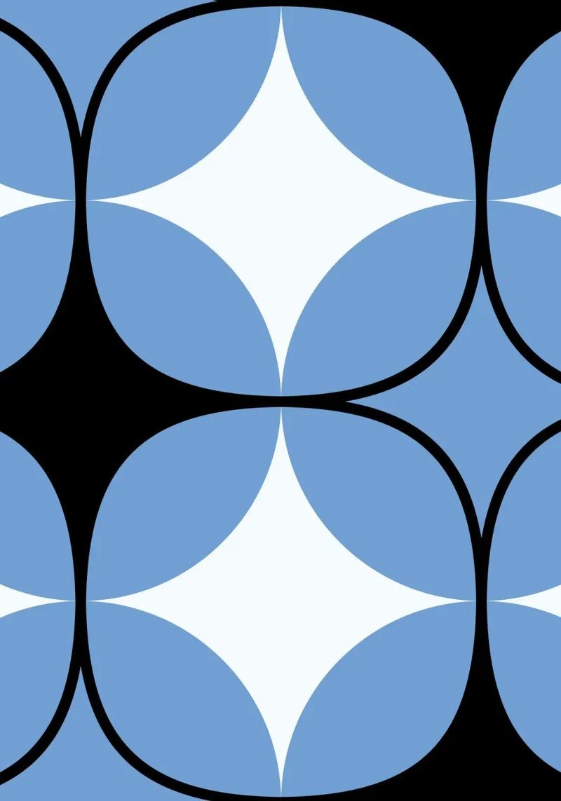 Abstract BW Geometric Repeat Pattern Tile Póster hahnemühle de NorwesClub