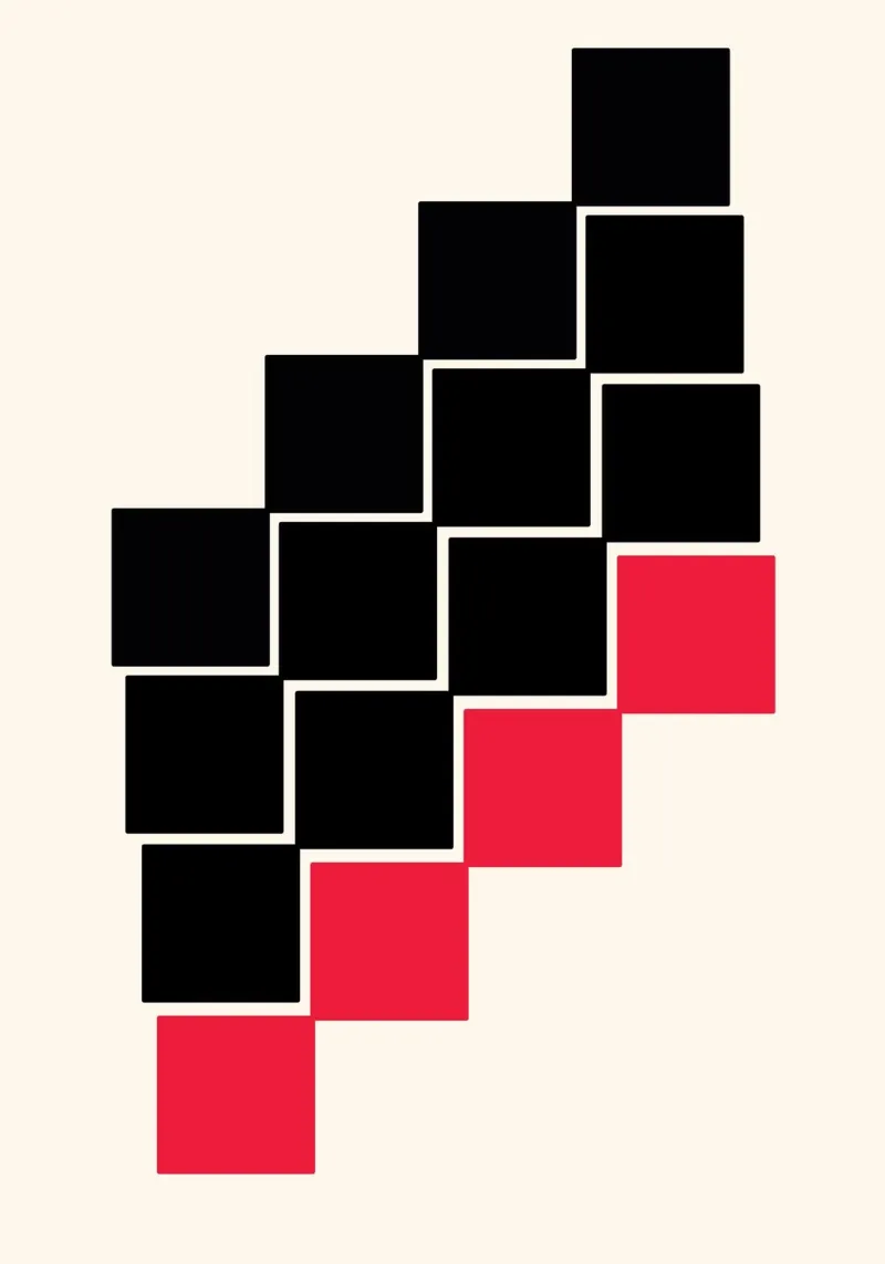 Ontwerpprincipes BW Contrast Balans Geo Poster aluminium-dibond van NorwesClub