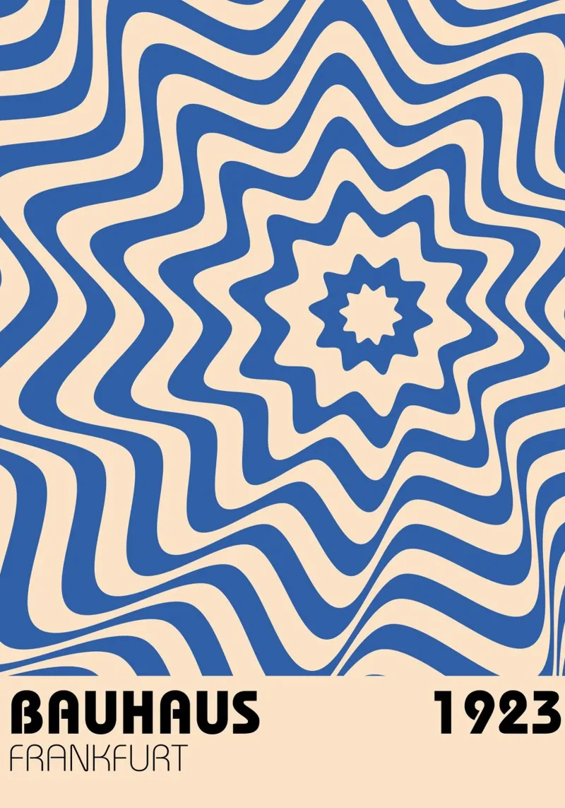 Poster geometrico BW di ispirazione Op Art di Edna Andrade pellicola backlit da NorwesClub