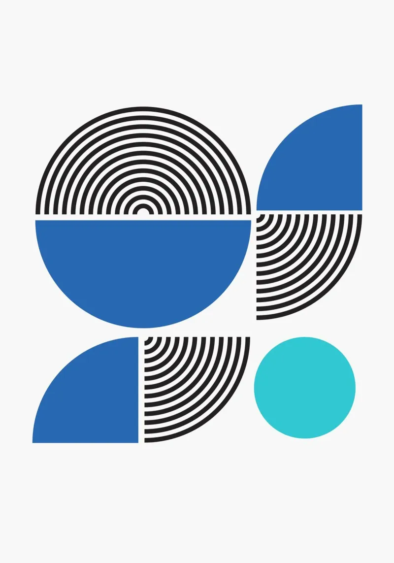 Abstract Bauhaus Geometric BW Pattern Poster Hahnemühle von NorwesClub