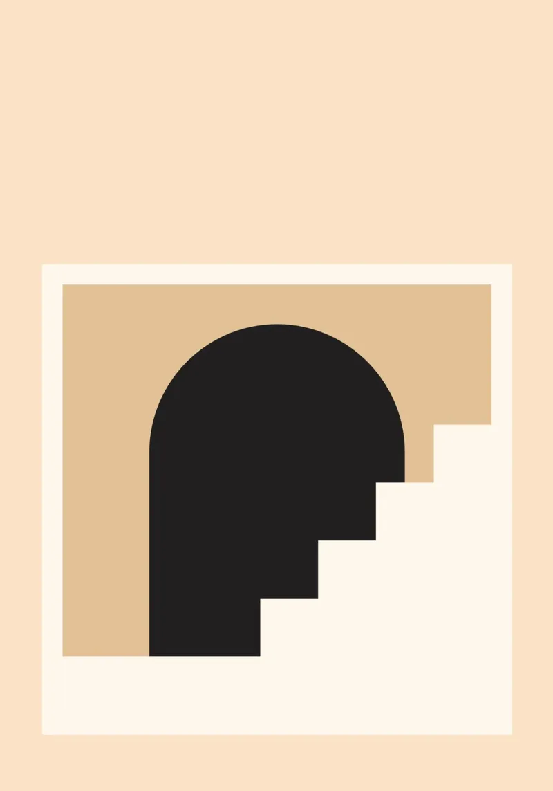 Bauhaus Geometric BW Abstract Minimalist Poster Poster von NorwesClub