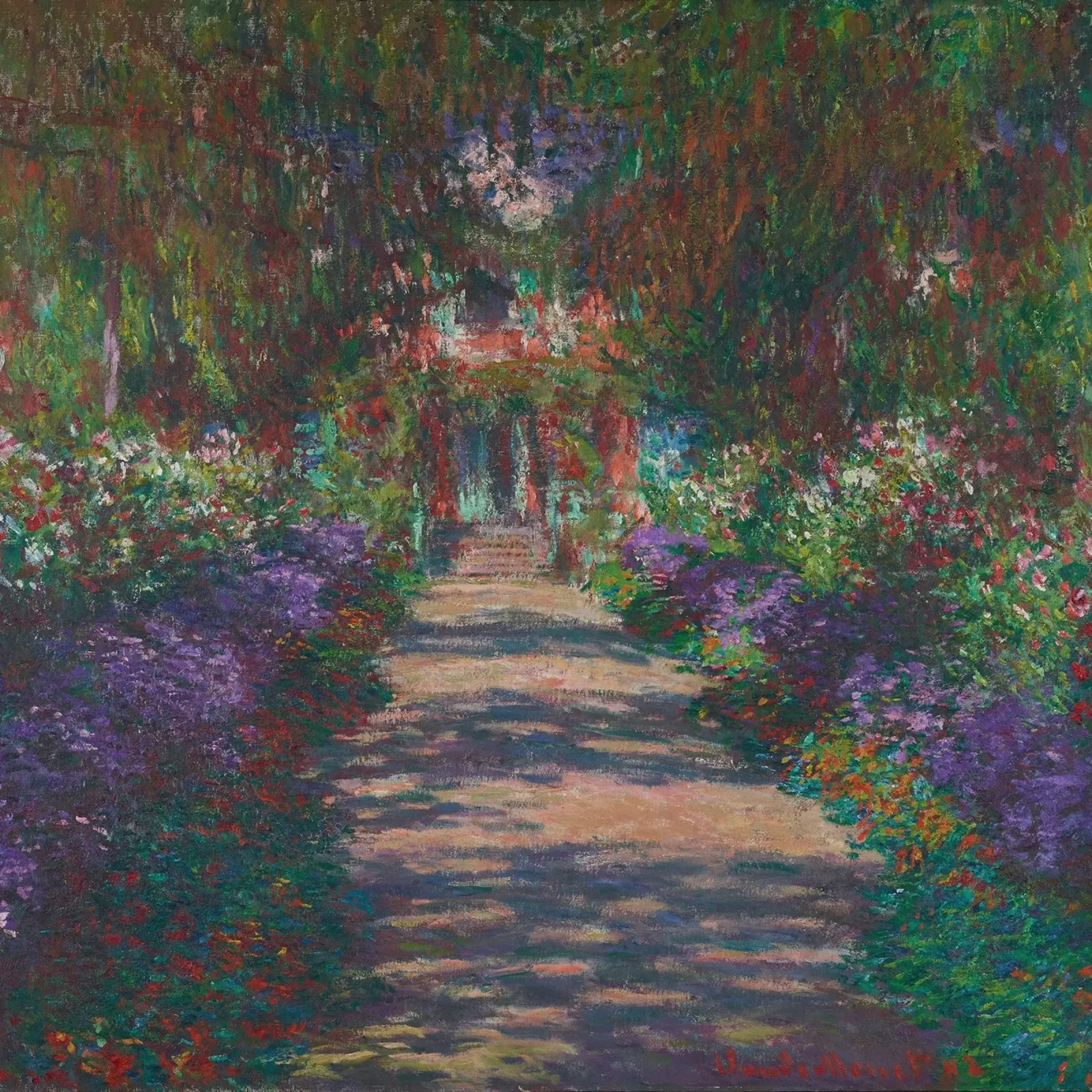 Claude Monet - Un viale nel giardino di Monet a Giverny (1902) pellicola backlit da Wirla