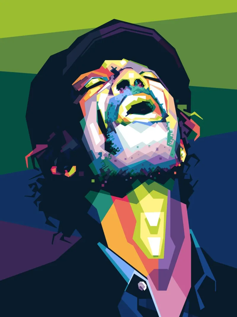 Gil Scott Heron Pop Art WPAP pellicola backlit da Alkahfsmart