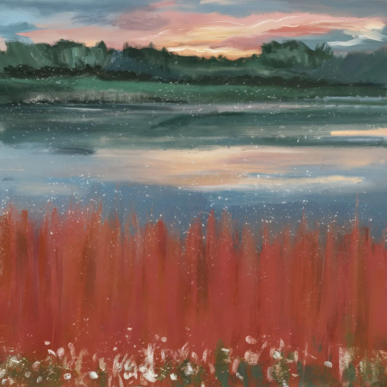 Tranquil Wetland Twilight alu-dibond by Verve Pigments