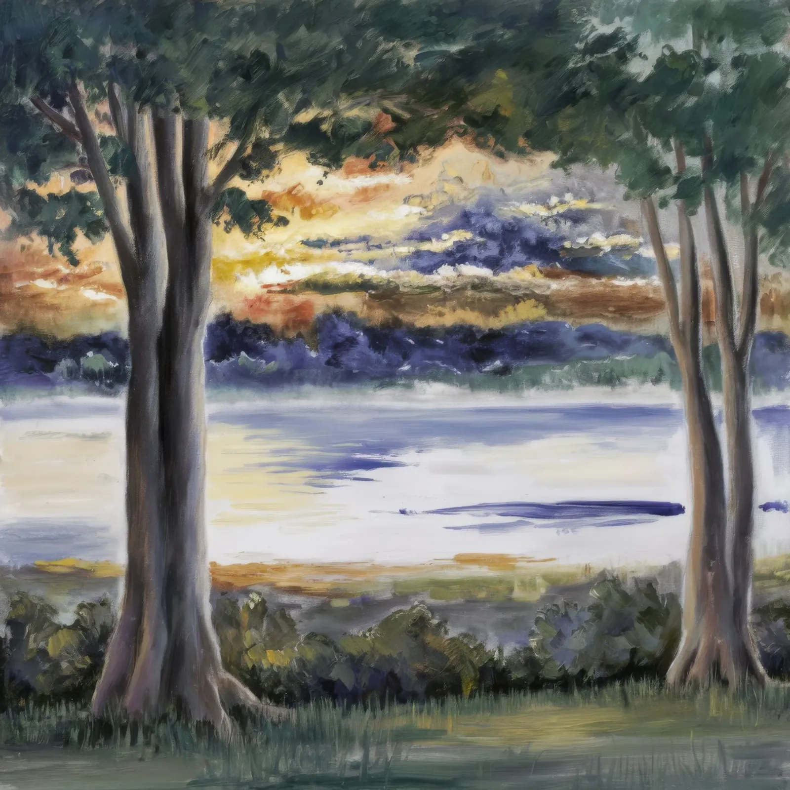 Maestoso tramonto sulle rive del fiume pellicola backlit da Verve Pigments