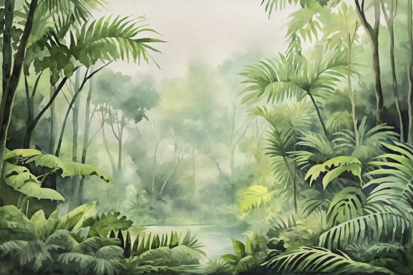 Palmeto tropicale Fuga verde e lussureggiante poster con telaio in legno da Andrea Haase Modern Home