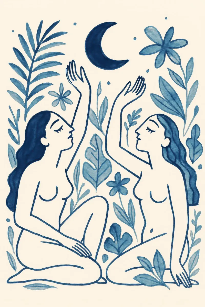The Moon Sisters poster con telaio in plastica da treechild
