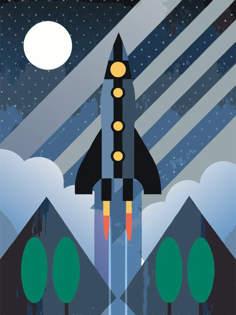 Fliegende Rakete Poster von LOOK DIFFERENT