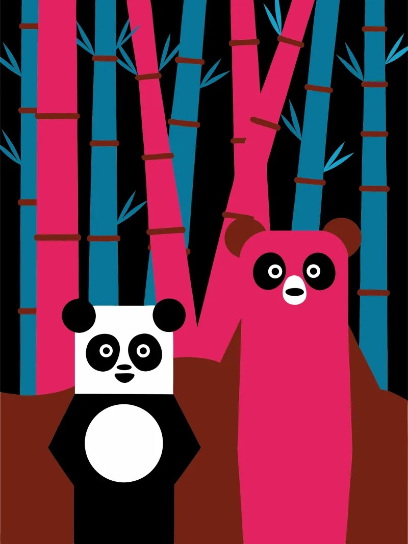 Panda e orso pellicola backlit da LOOK DIFFERENT