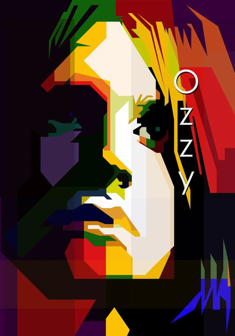 Ozzy Osbourne Icona dell'Heavy Metal WPAP Trending Now pellicola backlit da Artkreator