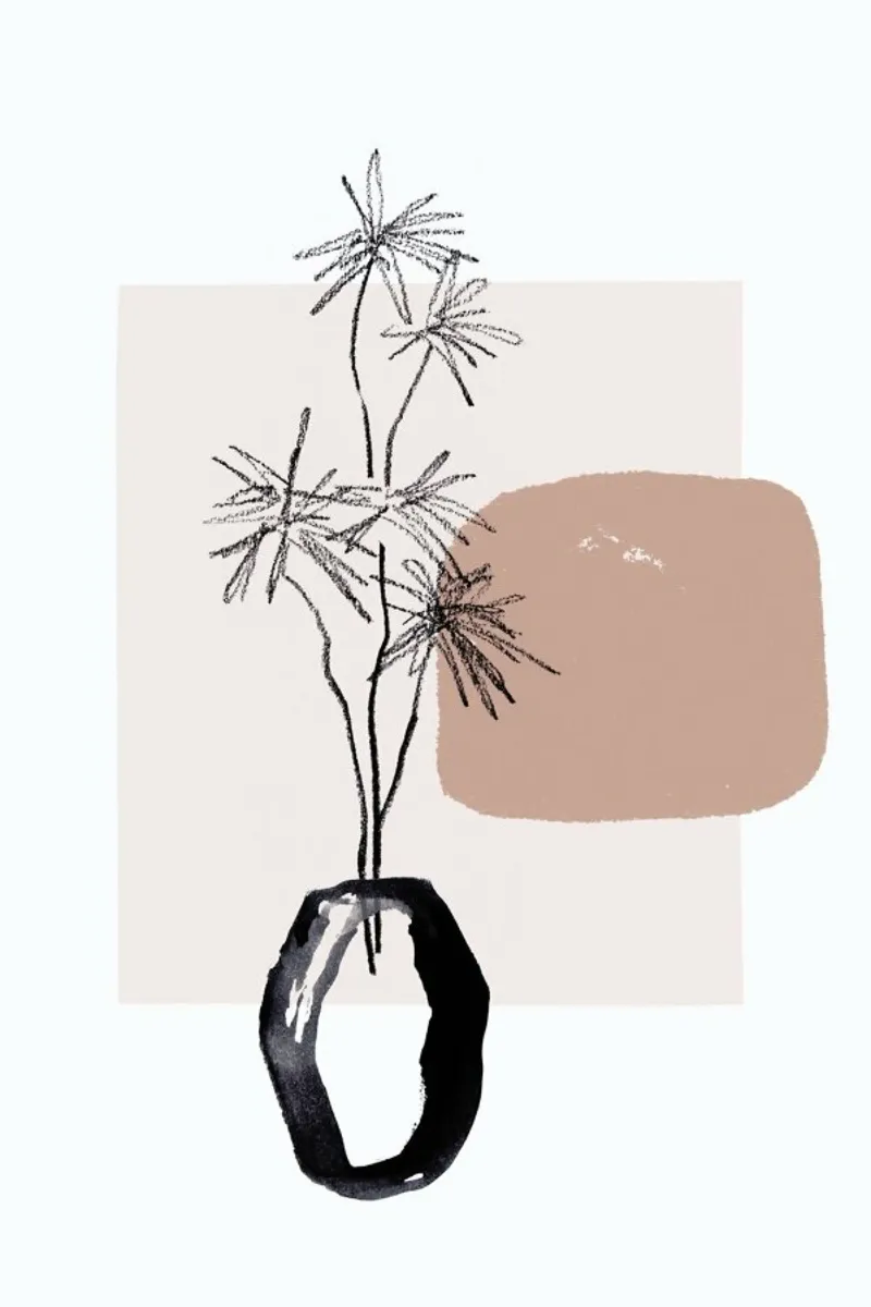Plants and Vases, No. 16 carta hahnemühle da Farina Kuklinski