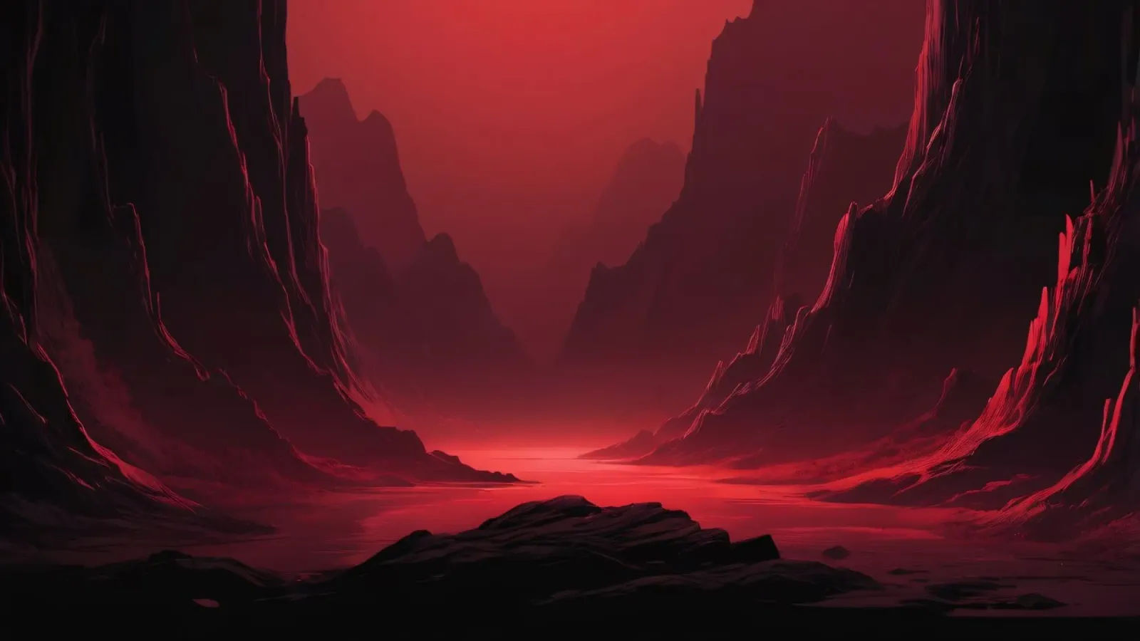 deep red tones background and shadowed mountains hahnemühle by DesignDoodle