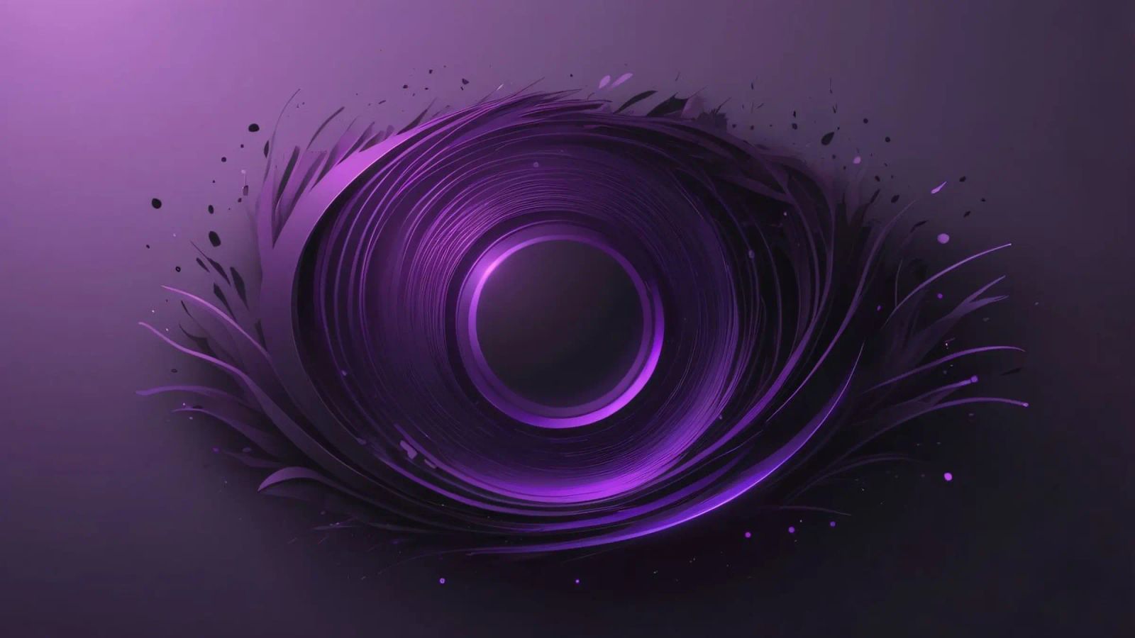 Abstract paars behang dat een vloeiende wervelende kunst creëert poster van DesignDoodle