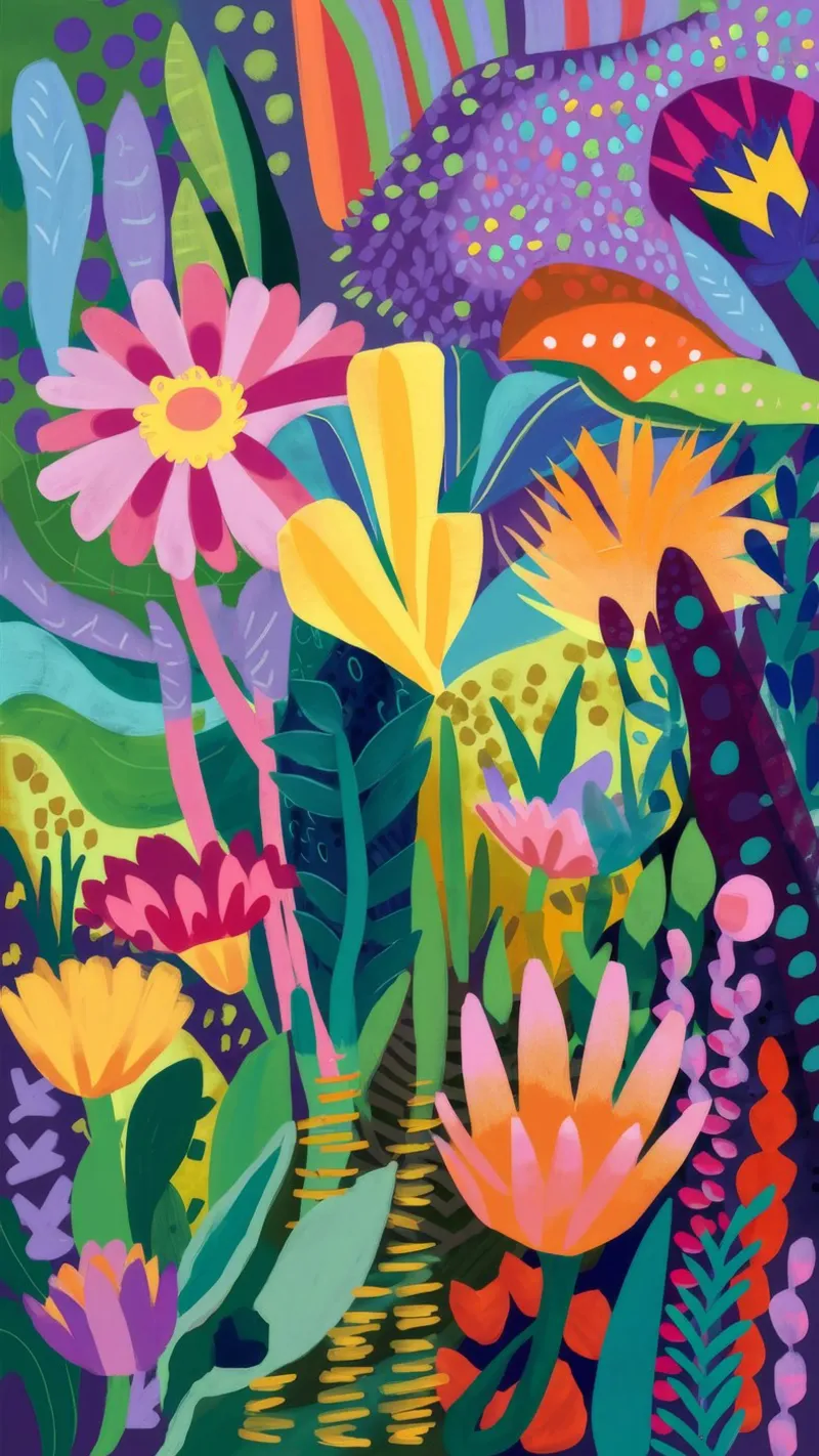 Bloesem Jungle Symfonie canvas van Zep Layers