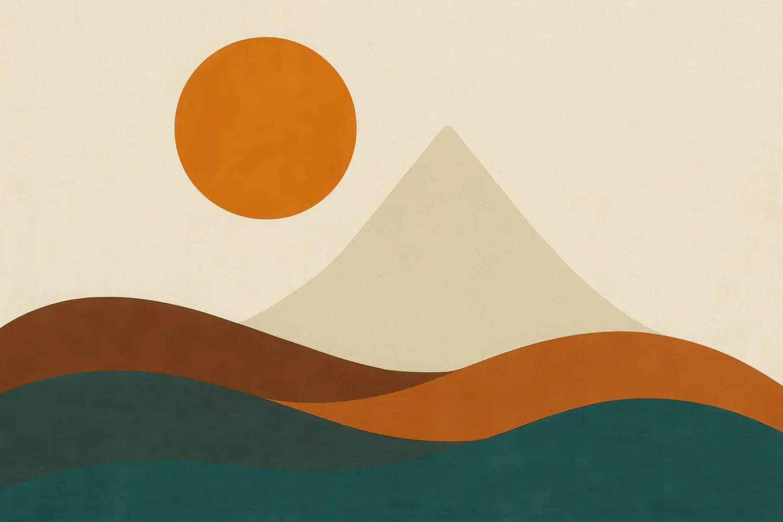 De berg Fuji - Japans evenwicht in verschroeide aarde canvas van Affiches Soleil & Déco Lumineuse – Sunny