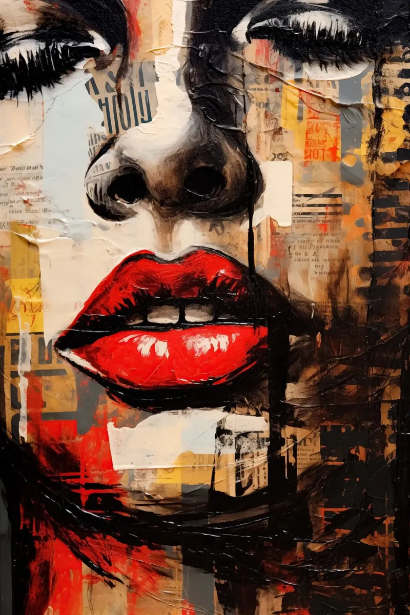 Abstract vrouwen gezicht canvas van Imagine