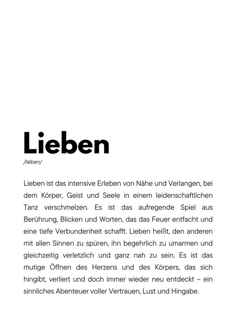 Definition Lieben Poster von DigiWunderwerk