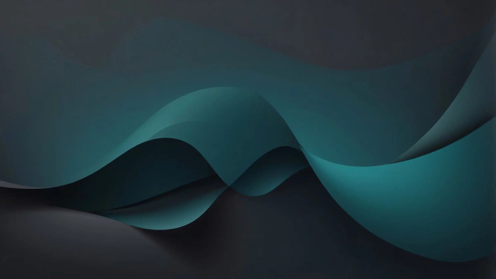 Smooth flowing curves of teal and dark shades create an eleg canvas by DesignDoodle