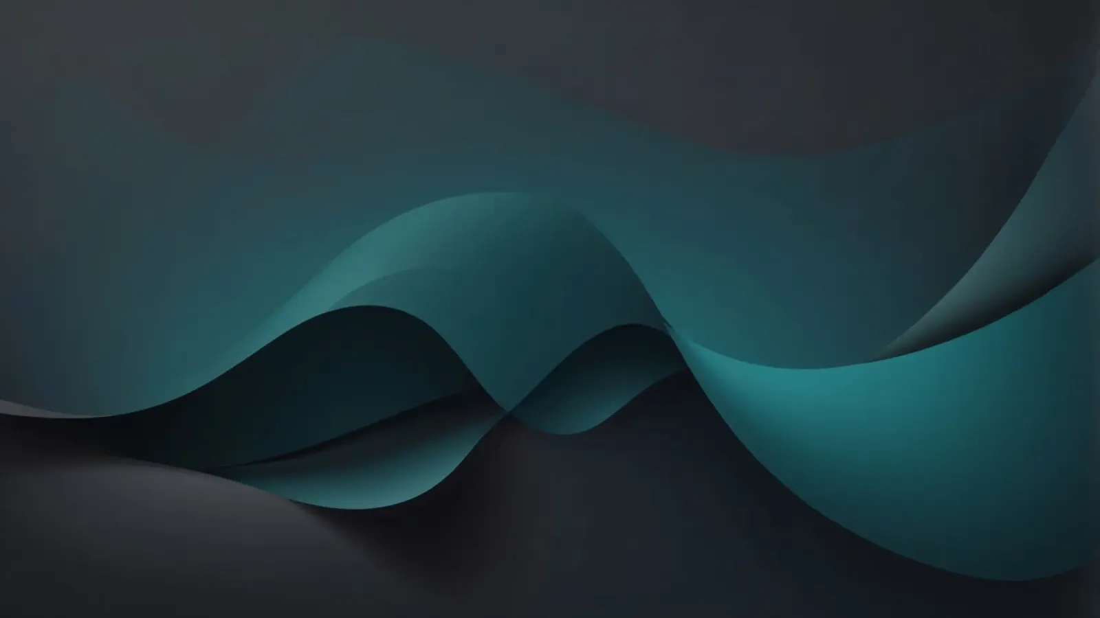 Sanft fließende Kurven in Teal und dunklen Tönen schaffen einen eleganten Leinwand von DesignDoodle