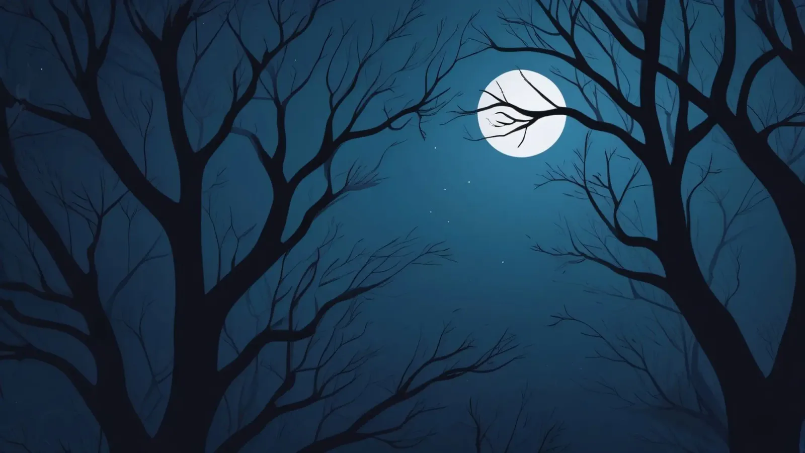 Paesaggio notturno etereo con alberi stagliati carta hahnemühle da DesignDoodle