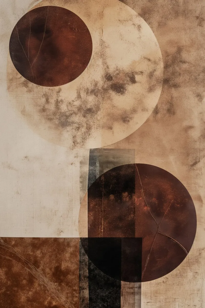 Abstract circles in brown colours backlit film by Imagine