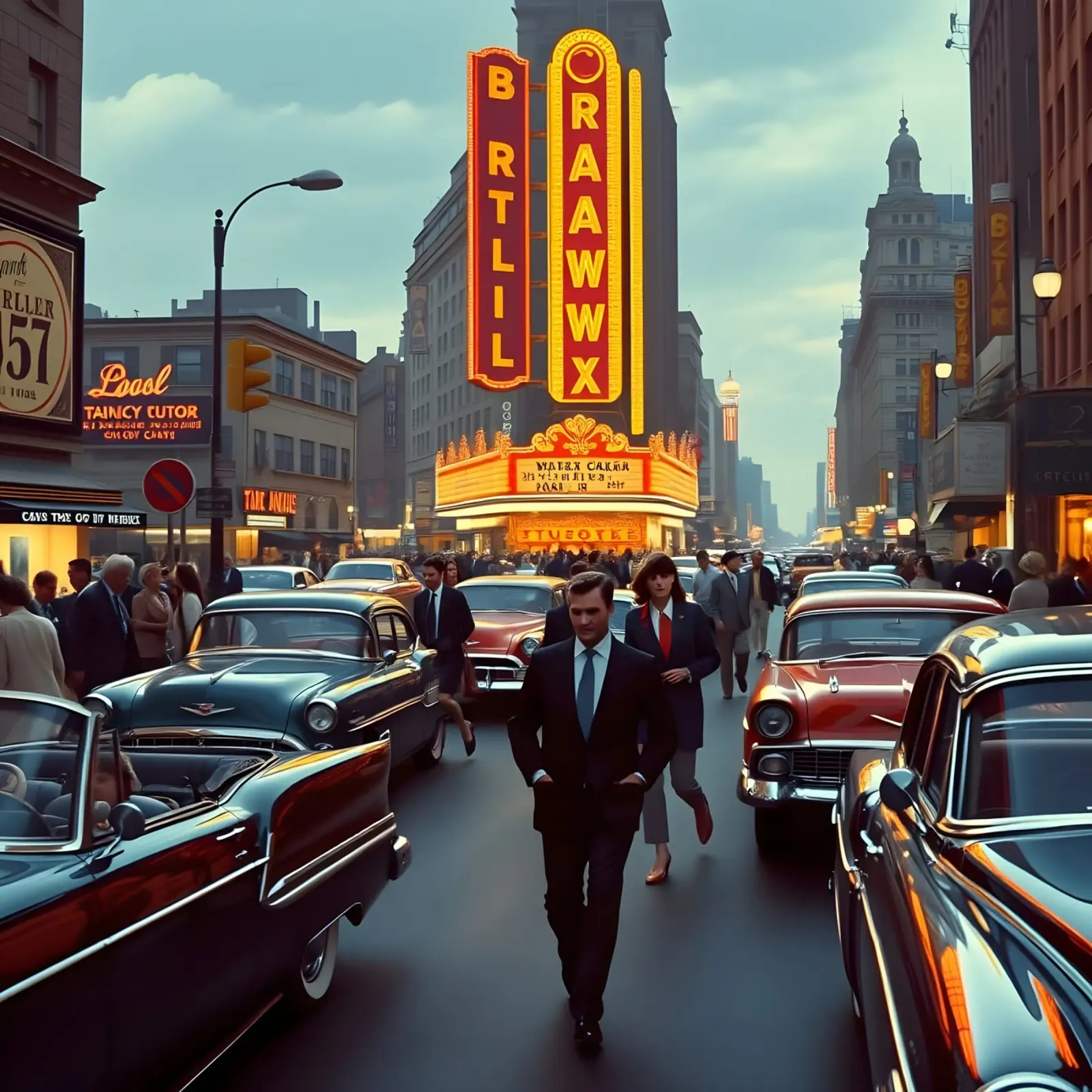 Gli anni '60 a Broadway poster con telaio in alluminio da Anita's Dream