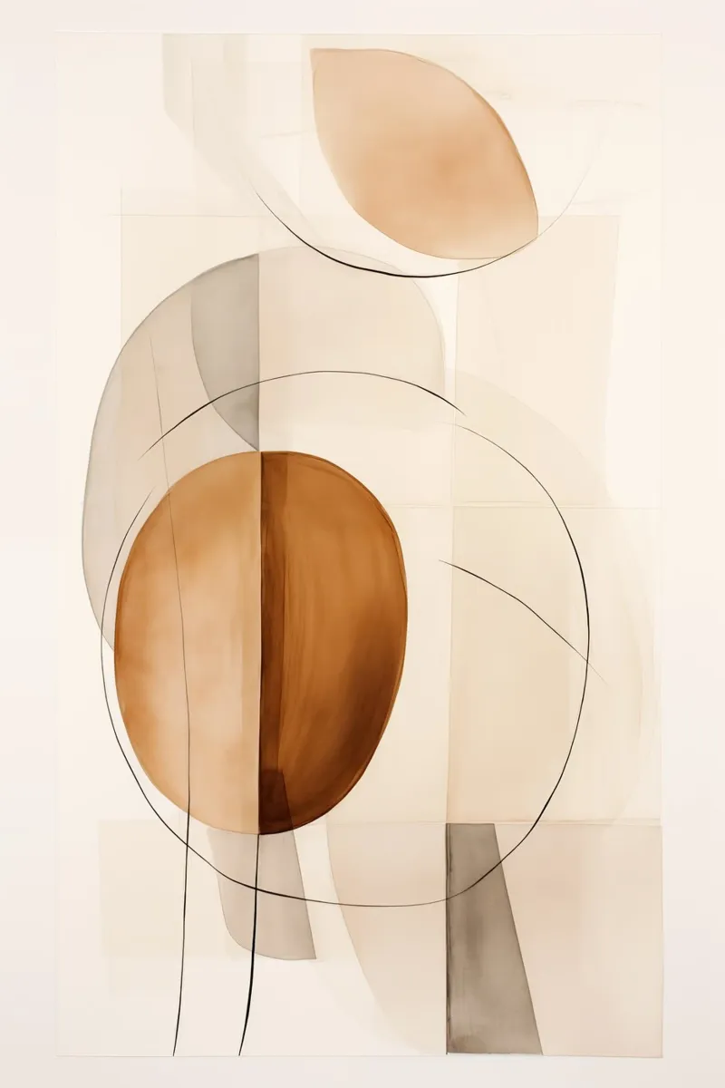 Abstract shapes in brown tones canvas by Imagine