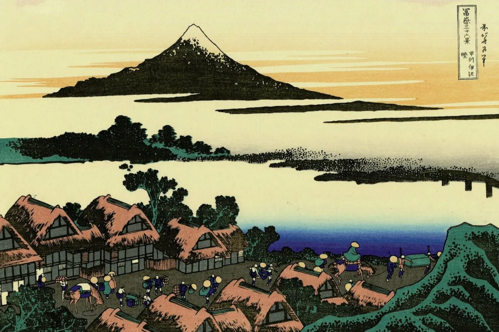 Hokusai - Dawn Near Isawa in Kai Province pellicola backlit da ARTOTHEK