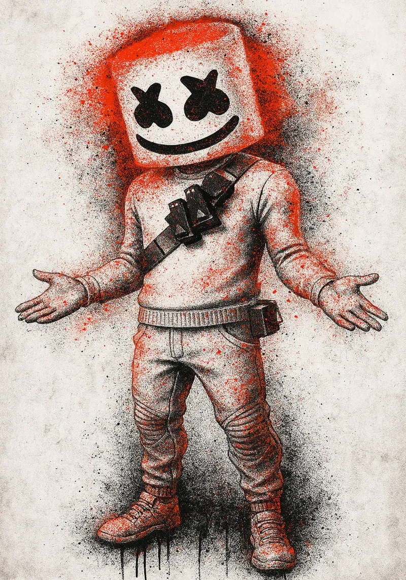 Marshmallow Fortnite pellicola backlit da FreeArtStudio