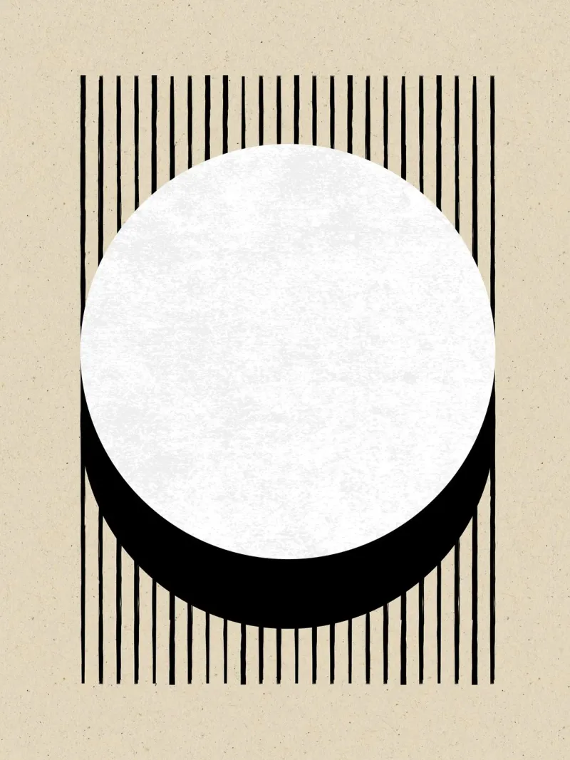 Cerchio a strisce bianche e nere carta hahnemühle da MoonlightPrint