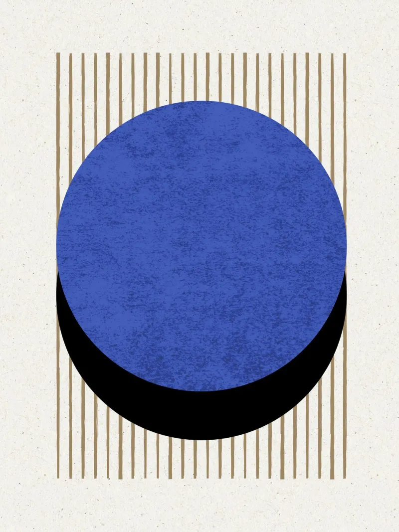 Cerchio a strisce blu navy carta hahnemühle da MoonlightPrint