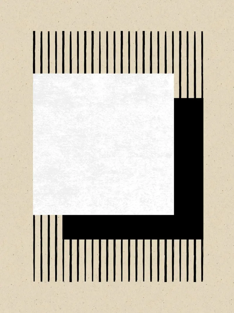 Quadrato a strisce bianche e nere carta hahnemühle da MoonlightPrint