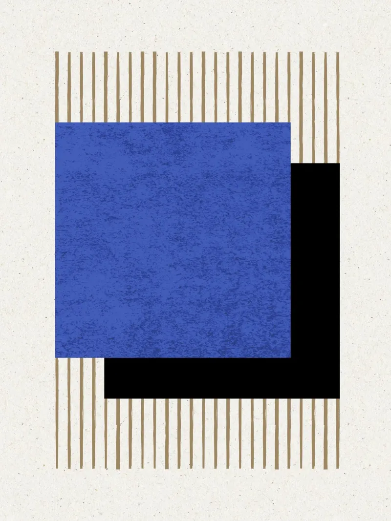 Quadrato a righe blu navy pellicola backlit da MoonlightPrint
