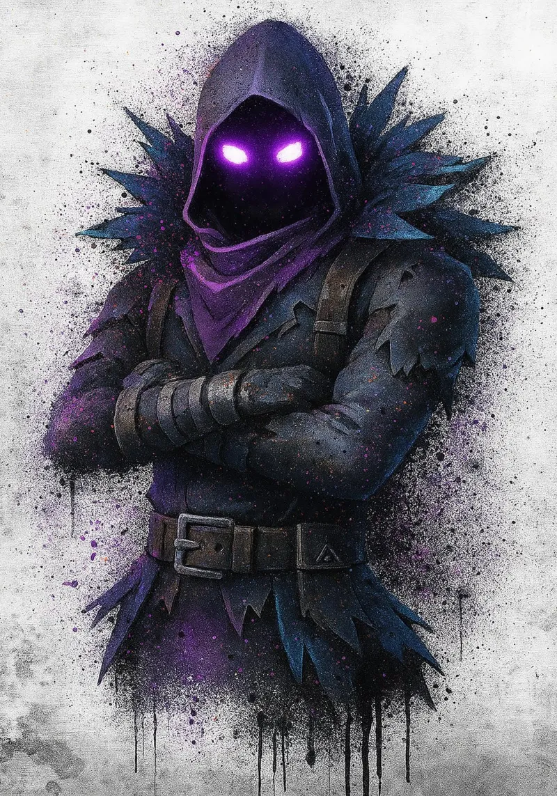 Raven Fortnite pellicola backlit da FreeArtStudio