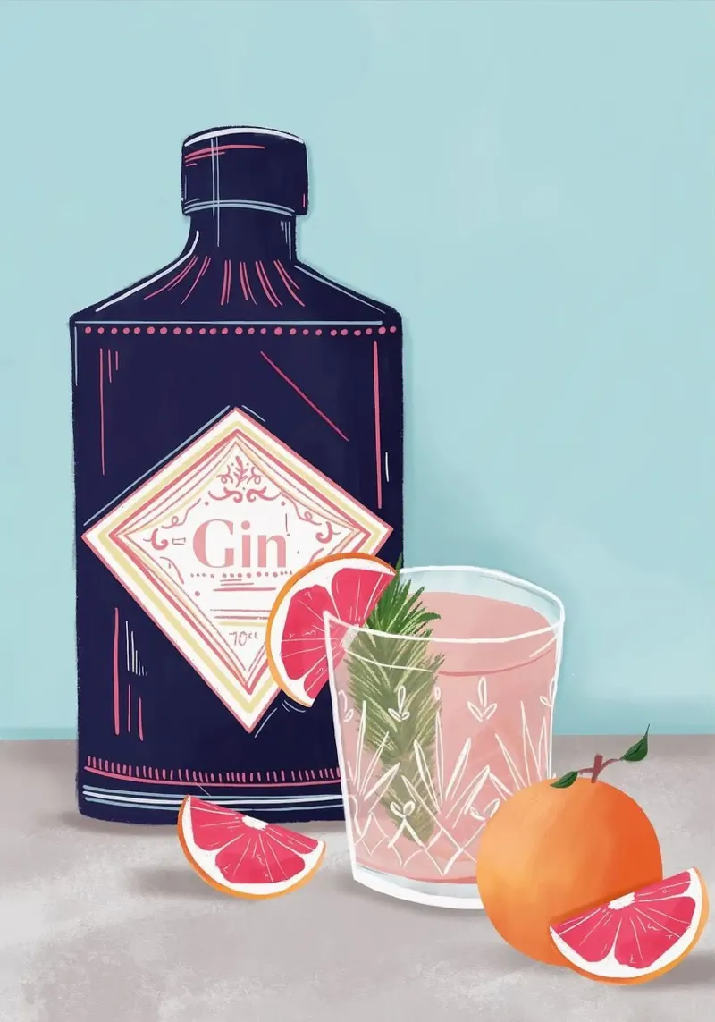 bottiglia di gin pellicola backlit da Luke Yaeger