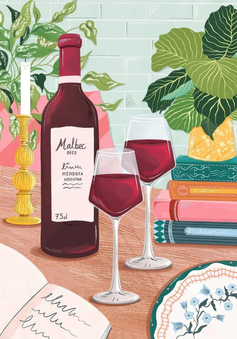 wine bottle poster by Luke Yaeger