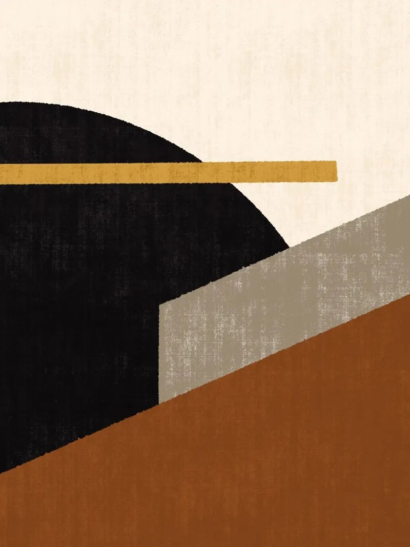 Geometric Compo 1 Filet Landscape - Terracotta Brown plexiglass da MoonlightPrint