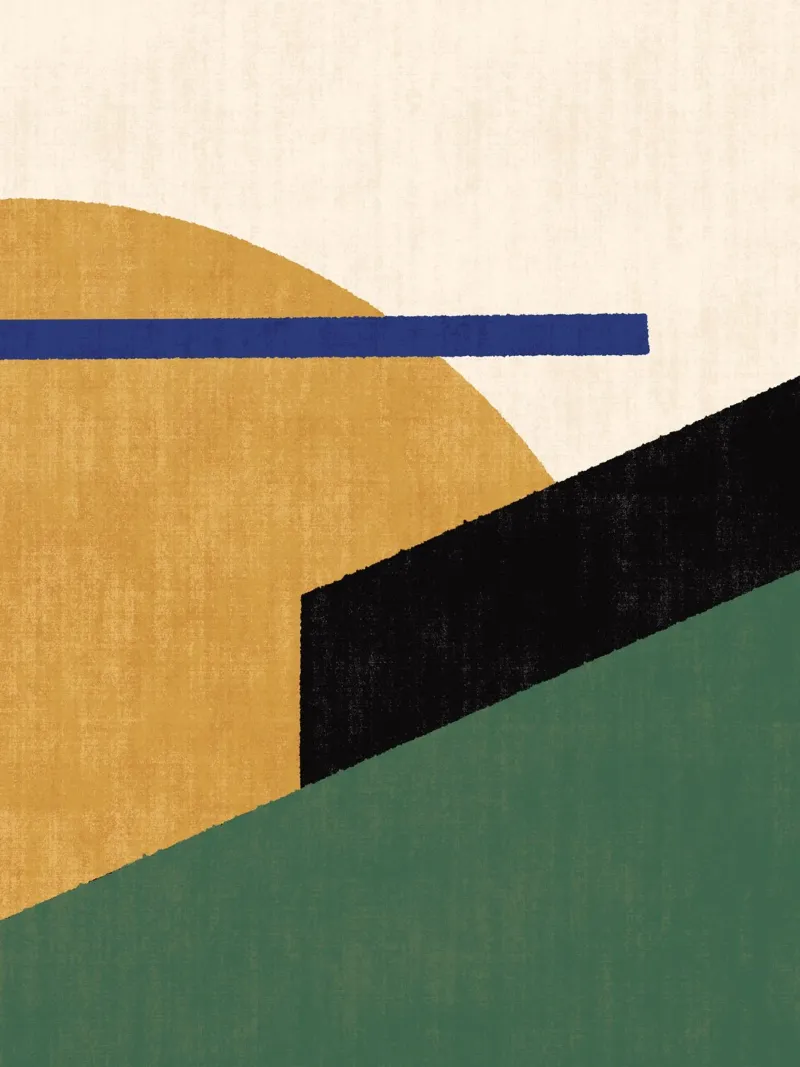 Geometrico Compo 1 Filet Landscape - Verde oro tela da MoonlightPrint