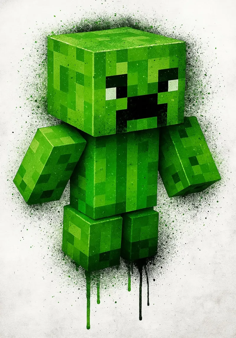 creeper Minecraft pellicola backlit da FreeArtStudio