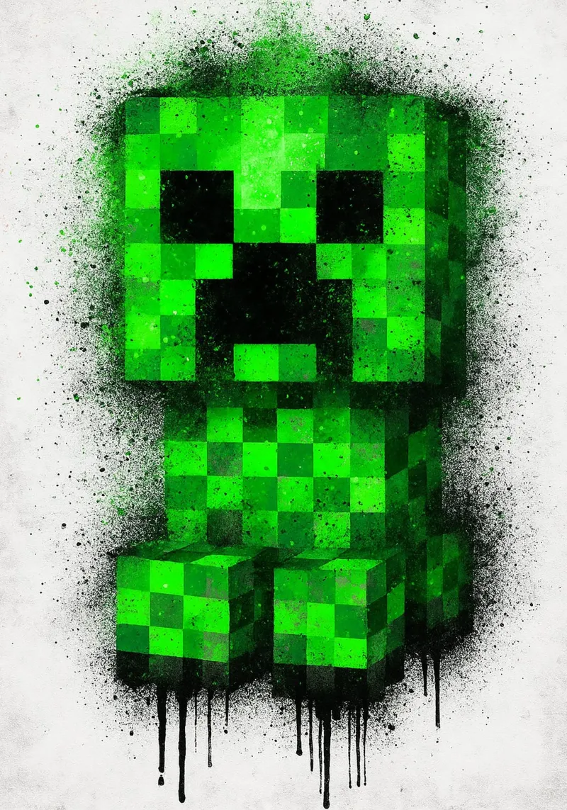 creeper MineCraft pellicola backlit da FreeArtStudio
