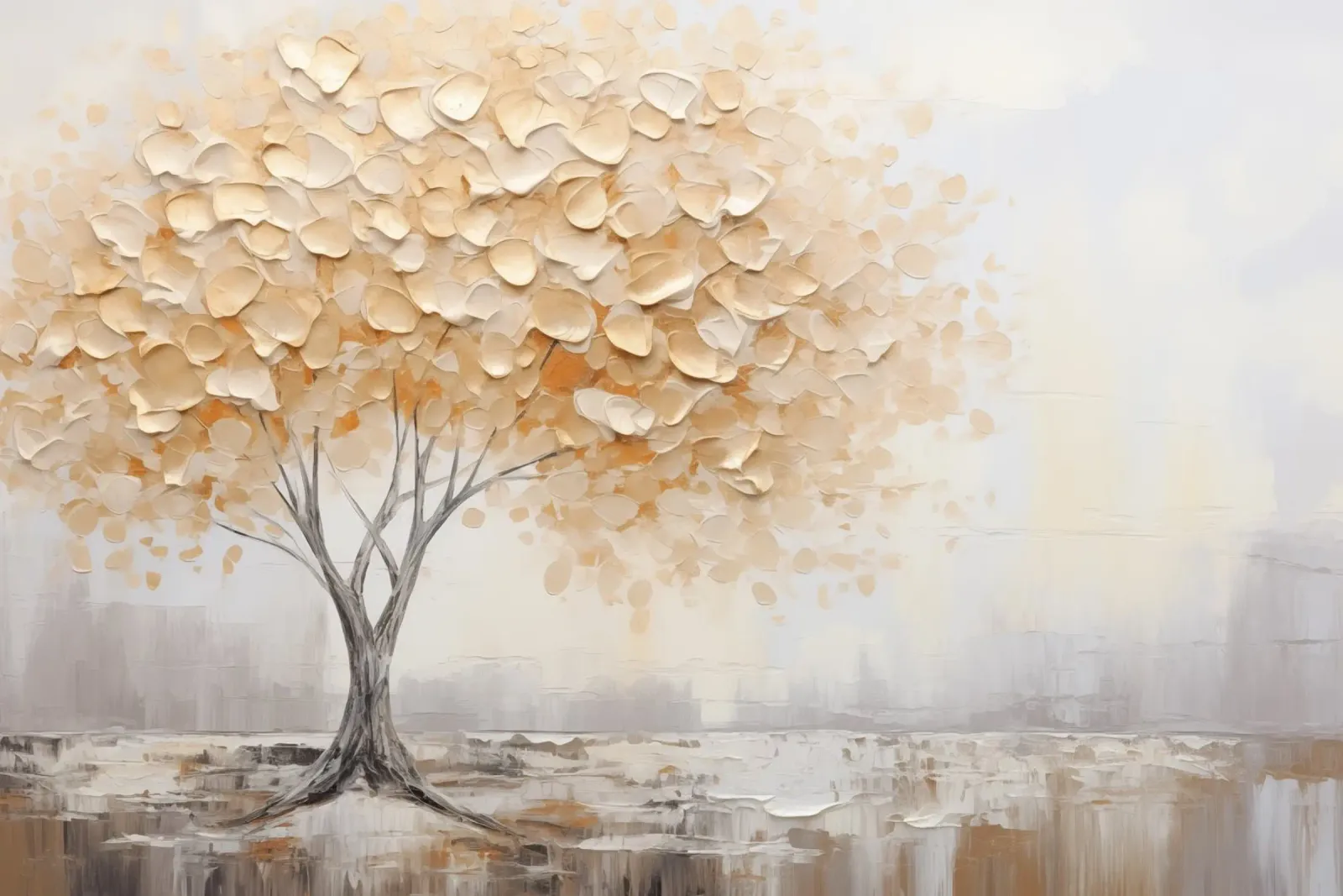 Albero con oro alluminio dibond da Imagine