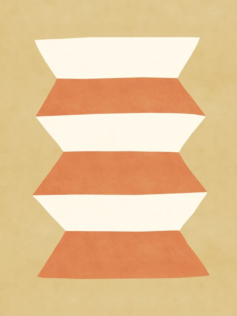 Vase géométrique - Orange Gold film rétro-éclairé de MoonlightPrint