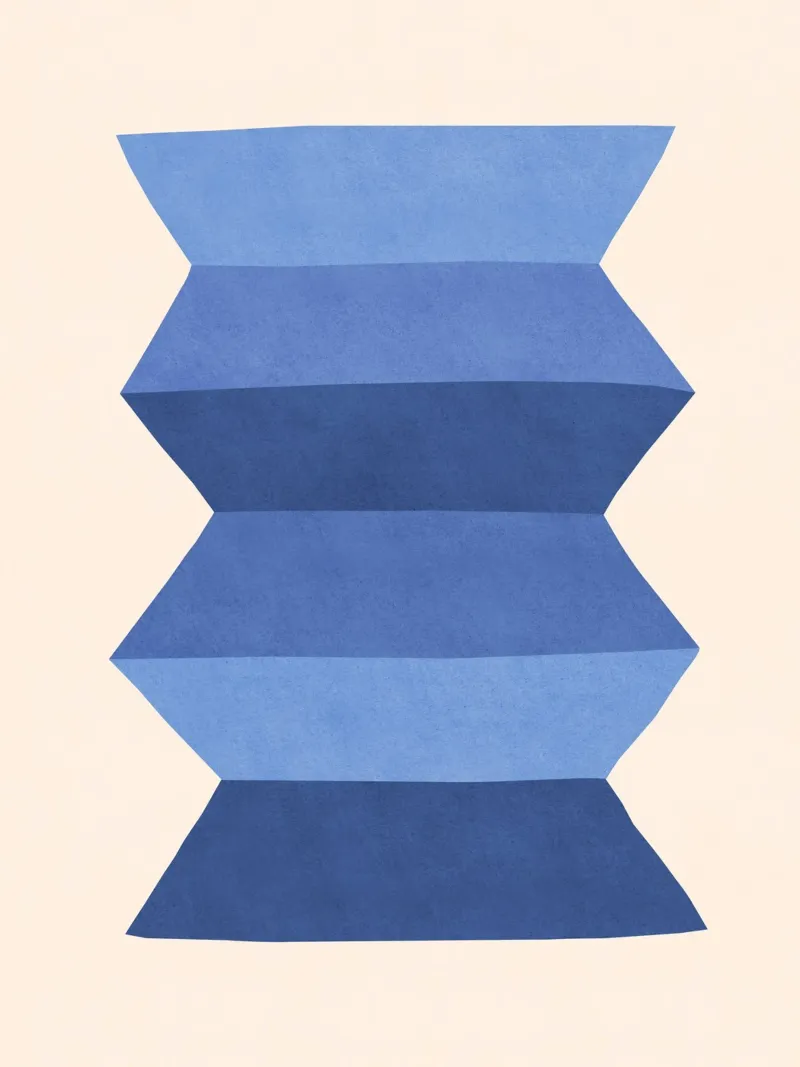 Vaso geometrico - Blu Navy Forma astratta, vaso astratto, po poster con telaio in plastica da MoonlightPrint