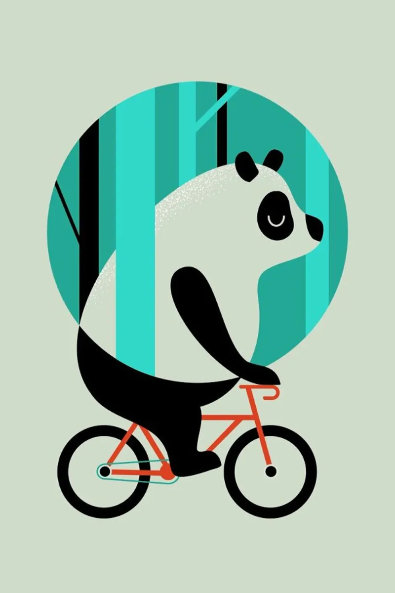 Panda Ride pellicola backlit da Doozal