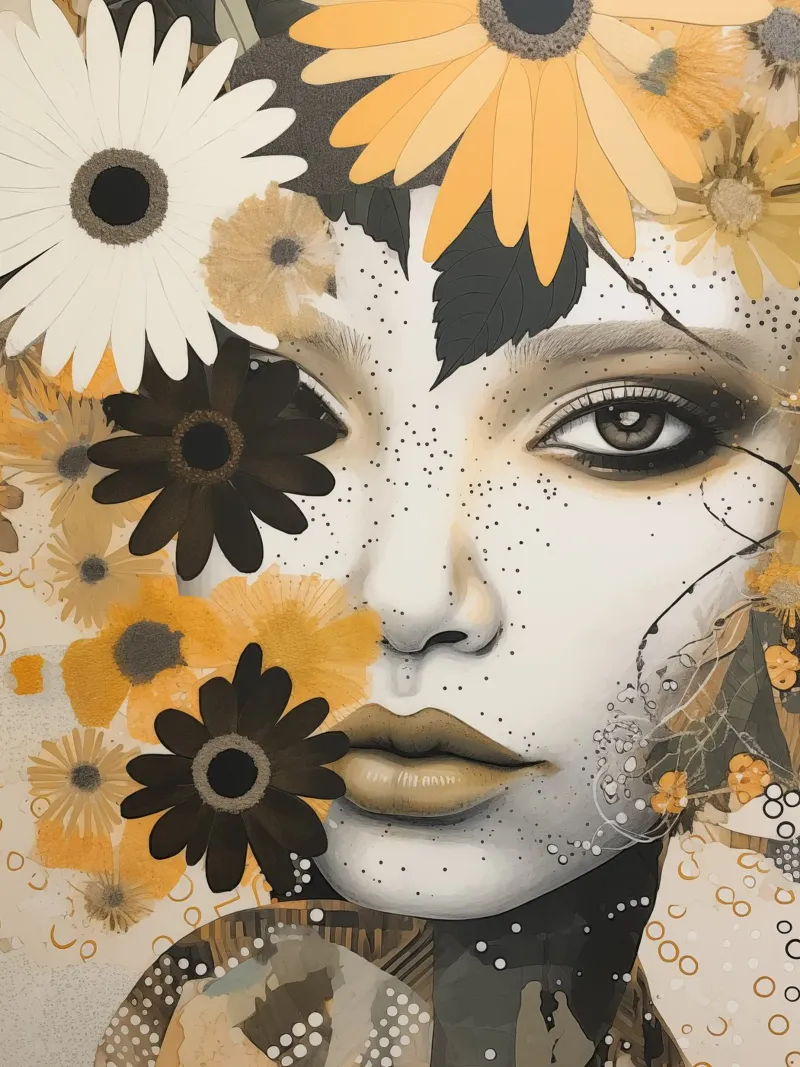 Donna con fiori plexiglass da Imagine